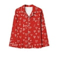 thumbnail image 6 of FDGIU ‌‌‌‌Plus Size Valentine Pajama Set for Women - Long Sleeve Button Down Sleepwear Pockets, 6 of 7