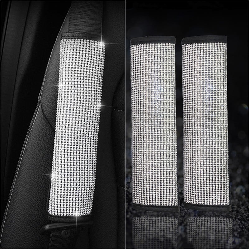 Rhinestone Seat Belt Cover Sparkling Bling Car Accessories Amooca 2pcs Rhinestone Car Seat Belt Shoulder Pads Universal Fit for Car Blue Rhinestone Seat Belt Cover Sparkling Bling Car Accessories Amooca 2pcs Rhinestone Car Seat Belt Shoulder Pads Universal Fit for Car Blue