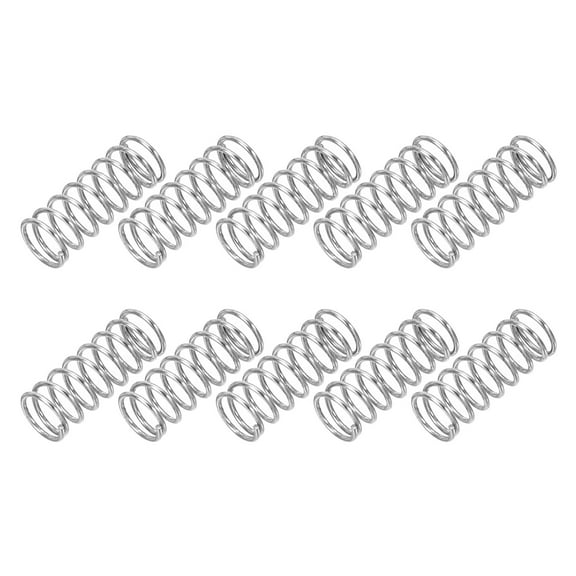 Uxcell 0.4mm Wire Dia x 4mm OD x 10mm L Compression Spring, 304 Stainless Steel Mechanical Extension Small Springs 10 Pcs