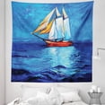 thumbnail image 1 of Ship Tapestry, Oil Painting Style Sailship Frigate Floating on the Sea Modern Impressionism Art, Fabric Wall Hanging Decor for Bedroom Living Room Dorm, 5 Sizes, Multicolor, by Ambesonne, 1 of 1
