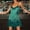 Green, variant on HKEJIAOI Sun Dresses for Woman Halter Corset Dress Sexy Mini Mesh Ruched Bodycon Dress for Women Party Club Night Deals Clearance Green