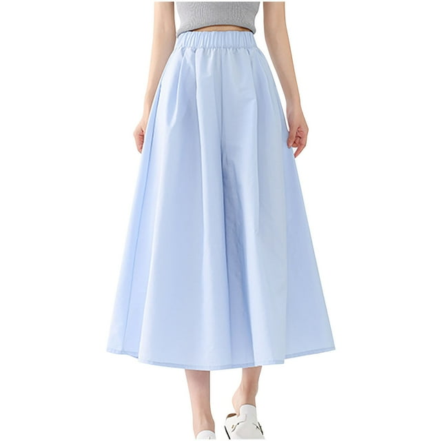 Timegard Women Wide Leg Pants Elastic High Waist Ruched Fall Vacation Casual Loose Pants with Pockets