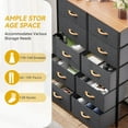 thumbnail image 3 of ZHOUB 10 Drawers Dresser - Fabric Storage Tower Organizer Unit for Bedroom, Living Room, Hallway, Closets - Sturdy Steel Frame, Wooden Top & Easy Pull Fabric Bins-Khaki 10 Drawers, 3 of 11