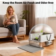 thumbnail image 3 of Kovryx Cat Litter Box Stainless Steel Metal Litter Box with Lid, 23" x 14.6" x 9.8", XL with Scoop & Mat, 3 of 7