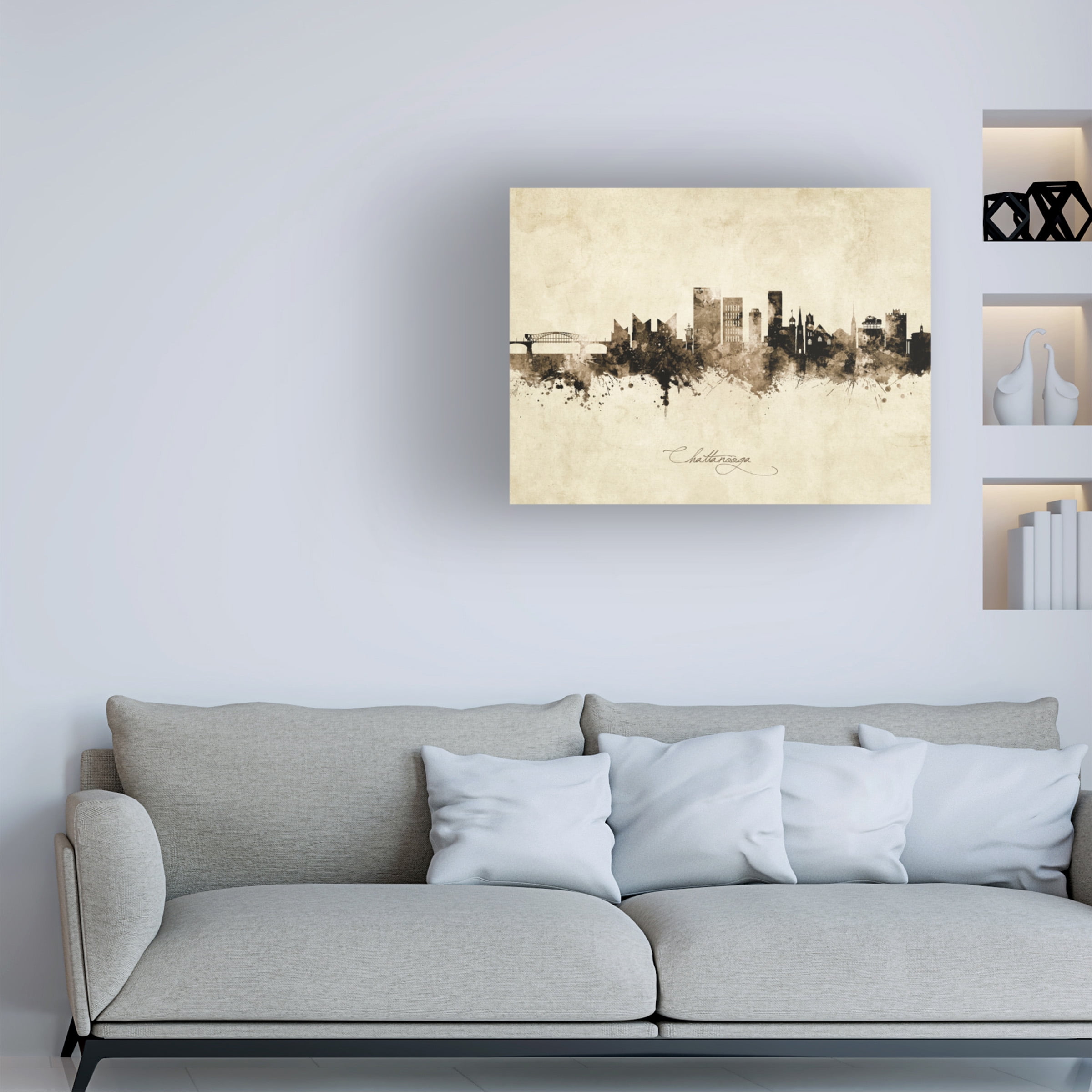 Michael Tompsett 'Chattanooga Tennessee Skyline Vintage' Canvas Art