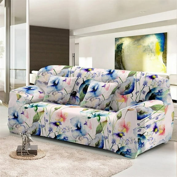 Elastic Sofa Cover for Living Room 3D Flower Stretch Slipcover Sectional Couch Cover Corner Sofa Cover Home r 1/2/3/4 Seater