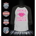 thumbnail image 2 of Shop4Ever Men's Men's Tackle Breast Cancer Support Awareness Raglan Baseball Shirt XX-Large Heather Grey/Black, 2 of 4