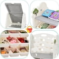 thumbnail image 4 of Children's Storage Organizer with with 17 Bins and 4 Bookshelves, Multi-functional Nursery Organizer with HDPE Shelf and Bins, Toy Storage Cabinet Unit for Bedroom, Lvingroom and Playroom, Grey, 4 of 7