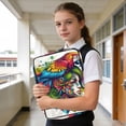 thumbnail image 6 of Haosy Accordion File Organizer Zipper Binder 500 Sheet 6-Tab Expanding File Folder Multi-Pocket 1.2 Inch 3 Ring Woman with Colorful Parrot, 6 of 7
