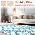 thumbnail image 2 of ODIKA 8'x10' Machine Washable Non-Slip Area Rug, Azure Trellis Accent High Traffic Rug with Pad, Blue, 343175, 2 of 8