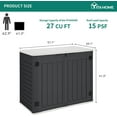 thumbnail image 3 of DWVO Outdoor Horizontal Storage Sheds, Weather Resistant Resin Tool Shed, Multi-Opening Door for Easy Storage of Bike, Trash Cans, Garden Tools, Lawn Mowers, 27 cu ft, Waterproof, Lockable (Black), 3 of 9