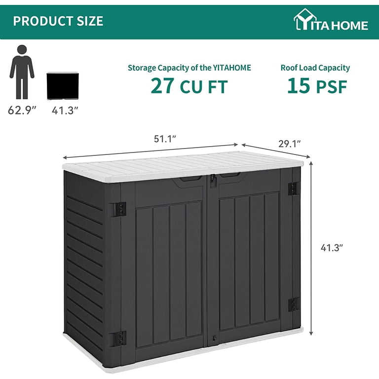 DWVO Plastic Yard Backyard Storage Shed, Weather Resistant, Multi