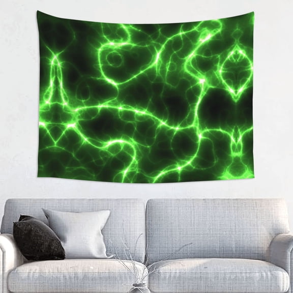 Picia Green Lightning Pattern Tapestry-Tapestries for Bedroom Living Room Dorm(29x37")