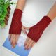 thumbnail image 1 of Guantes de punto de doble diamante con manga corta y manga elástica de moda coreana con decoración cálida para ciclismo al aire libre de otoño e invierno, 1 of 6