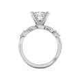 thumbnail image 3 of Eloya Jewel 2.02 Ct Princess Cut Engagement Ring - 14K White Gold Plated 3 Stone Solitaire with Accent Moissanite - Infinity Twisted Cross Over Shank - Perfect Wedding Proposal Rings - Gift for Her, 3 of 3