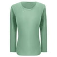thumbnail image 4 of Women's Fashion Casual Ribbed Long Sleeve Round Neck Slim T Shirt Top, 4 of 5