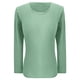 thumbnail image 3 of MHFRRA Camiseta Informal de Manga Larga Acanalada con Cuello Redondo y Corte Entallado para Mujer Verde Claro, 3 of 4