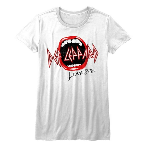 Def Leppard Love Bites Women's T Shirt (White, Women's2XL)