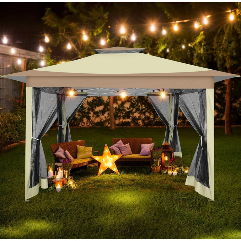 Natto　1001 Outsunny 10' x 10' Folding Slant Leg Screened Sun Shelter