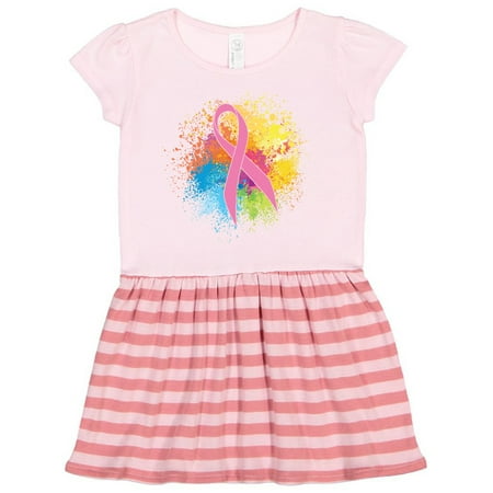 

Inktastic Breast Cancer Awareness Ribbon Art Gift Toddler Girl Dress