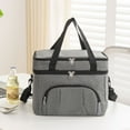 thumbnail image 4 of Insulated Lunch Bag for Women Leakproof Cooler Bag with Adjustable Shoulder Strap, 26x21x19cm Gray or Navy Cloth Lunch Box for Work, Office, Picnics & Teachers,Vsgery, 4 of 8