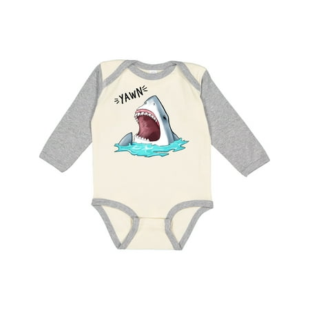 

Inktastic Great White Shark Yawning funny Boys or Girls Long Sleeve Baby Bodysuit