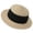 Black, variant on Women Wide Brim Straw Boater Hat UPF Sun Protection Hat Foldable Beach Fedora with Ribbon