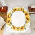 thumbnail image 5 of jejeloiu Cute Highland Cow Twin Sheet Sets,Yellow Sunflower Blossom Bedding For Girls Teens 3pcs, 5 of 7