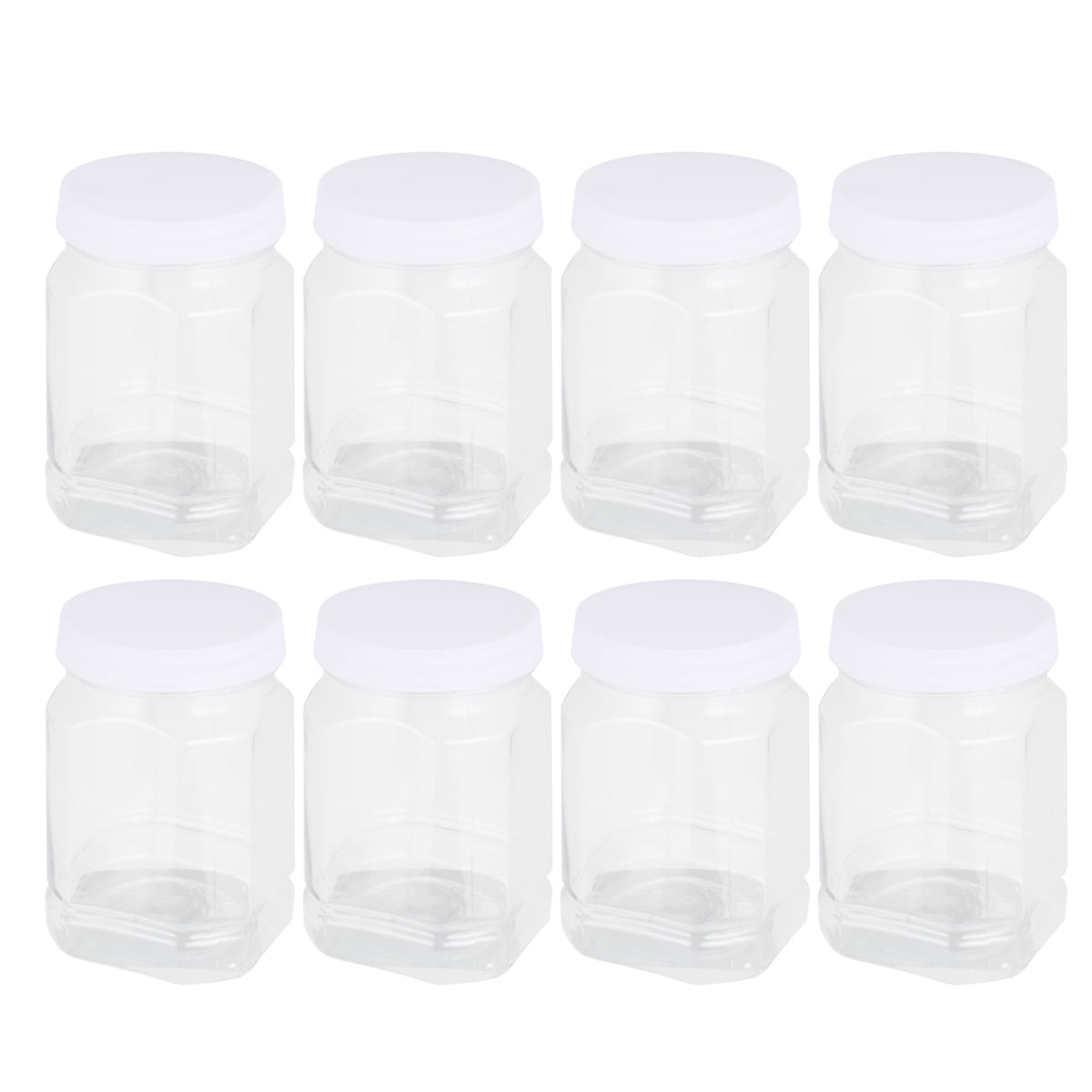 Okllen 4 Pack 80 FL Oz 5/8 Gallon Clear Plastic Jars with Lids, Large Empty  Storage Gallon Containers Round Canisters for Nut, Snack, Honey, Jam, Dry