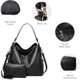 thumbnail image 3 of Bolso de mano para mujer Bolso bandolera para mujer Bolso grande para el hombro Bolso de cuero PU para mujer Bolso tipo billetera 2 piezas (Negro) ACTIVE  Biensenido a ACTIVE, 3 of 5