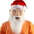 thumbnail image 1 of Máscara navideña de resina de Papá Noel con barba blanca, tamaño adulto, 1 of 3