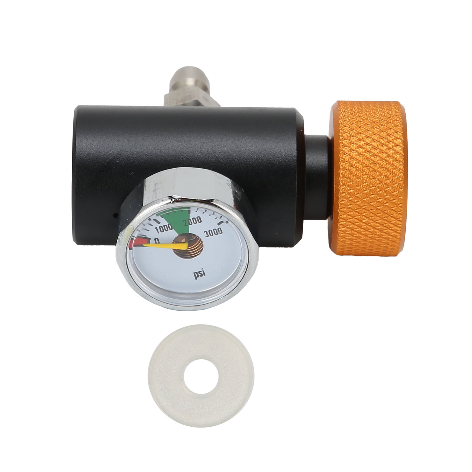 CO2 Cylinder Adapter Soda Valve With 8mm Male Head 3000psi Pressure Gauge 
