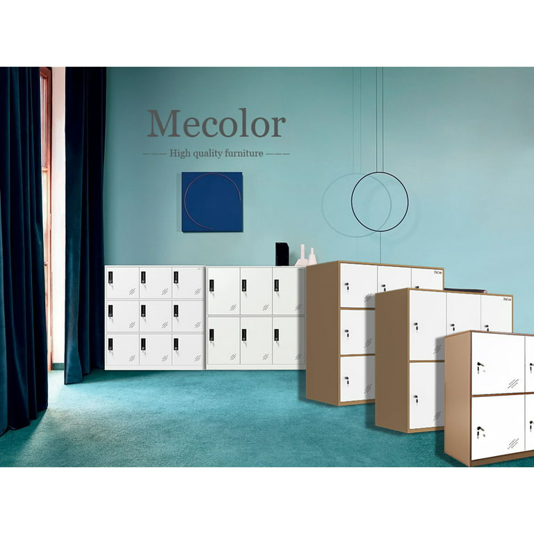 MECOLOR Mecolo 9 armarios de Puertas, armarios metálicos, armarios de  Oficina, armarios para empleados y pequeños armarios (9D Blue) : :  Hogar y cocina