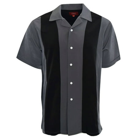 Men's Shirt Two Tone Short Sleeve Button Down Casual Retro Bowling (Best Mens Casual Button Down Shirts)