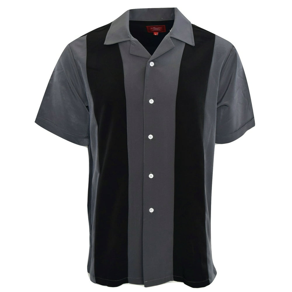 Maximos - Men's Shirt Two Tone Short Sleeve Button Down Casual Retro
