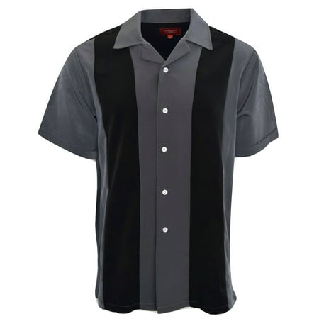 MAXIMOS - Men's Shirt Two Tone Short Sleeve Button Down Casual Retro ...