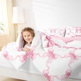thumbnail image 4 of Manfei Aesthetic Pink Bowknot 7-Piece Twin Bedding Sets For Kids,Letter H Monogram Letter Bedding Comforter Set For Girly,Pink Reversible, 4 of 7