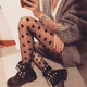 thumbnail image 3 of Medias ultrafinas pantimedias jacquard calcetines de base negra calcetines mujer lunares lazo, 3 of 4