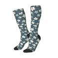 thumbnail image 2 of Balery Blue Flower Fun Novelty Socks Men'S Women'S Crew Socks Funny Crazy Novelty Socks Quirky And Cool Socks, 2 of 9
