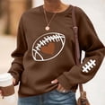 thumbnail image 1 of TaTaai Women Crew Neck Baseball Print Long Sleeve Drop Shoulder Hoodie Casual Fashion Top Ladies Daily Lounge Work Wear Soft Warm Breathable No Fading Versatile Top Gift, 1 of 4