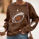 thumbnail image 1 of TaTaai Women Crew Neck Baseball Print Long Sleeve Drop Shoulder Hoodie Casual Fashion Top Ladies Daily Lounge Work Wear Soft Warm Breathable No Fading Versatile Top Gift, 1 of 4
