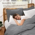 thumbnail image 4 of Bare Home Organic Cotton Jersey Duvet Cover Set with Shams, 2-Piece, Twin/Twin XL, Gray, 4 of 10