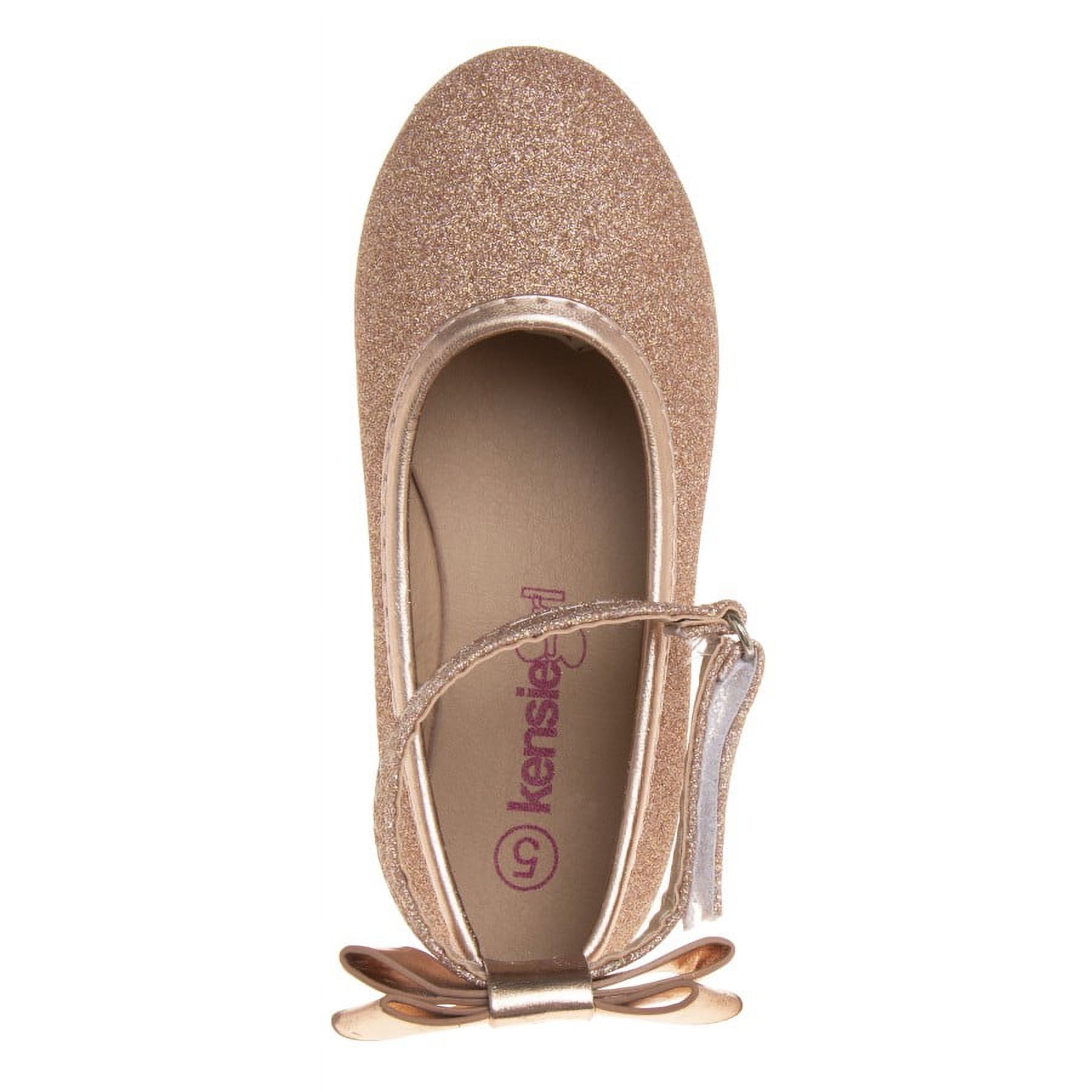 Kensie Girl Toddler Ballerina Flats, Rose Gold, 6