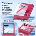 thumbnail image 6 of Oupeigar for Motorola Razr 2026/2025/2024 Phone Case, [Fit for Magsafe] [Screen Protector] Translucent Frosted Shockproof Case-Rose Red, 6 of 11