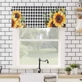 thumbnail image 4 of Pastoral Sunflower Valances for Windows Country Floral Plants Black Buffalo Plaid Rod Pocket Curtain Valance Window Treatment Short Curtains for Kitchen Living Room, 58"x16", 4 of 5