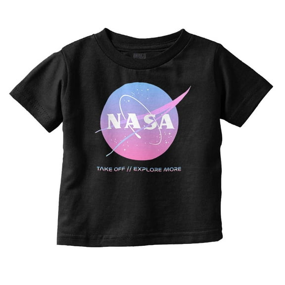 NASA Vaporwave Take Off Explore More Toddler Boy Girl T Shirt Infant Toddler Brisco Brands 4T