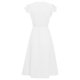 thumbnail image 4 of Vestido midi de playa para mujer Botones Vestido casual con volantes Vestidos de una línea (Blanco XL) Tmvgtek Para estrenar, 4 of 7