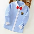 thumbnail image 4 of Babcutegg School Uniform for Boys with Bow Tie and Badge Long Sleeve Campus Style Soild Color with Button Boys School Wear Red Size 7-8, 4 of 8