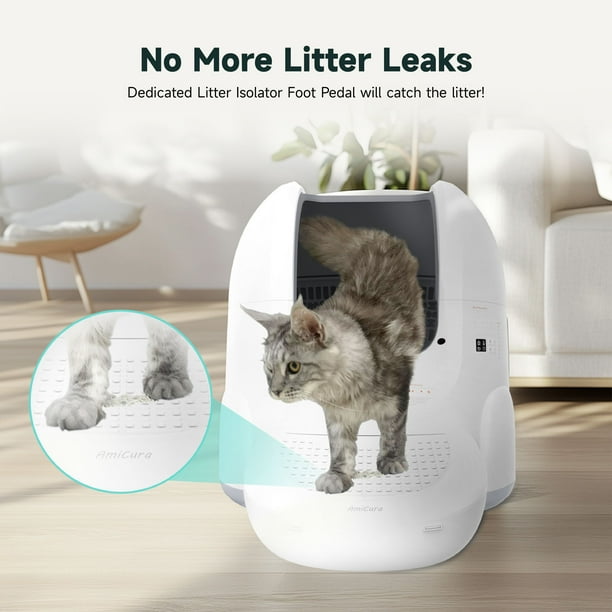 Amicura Cura 2 Automatic Self-Cleaning Cat Litter Box, 65+12L