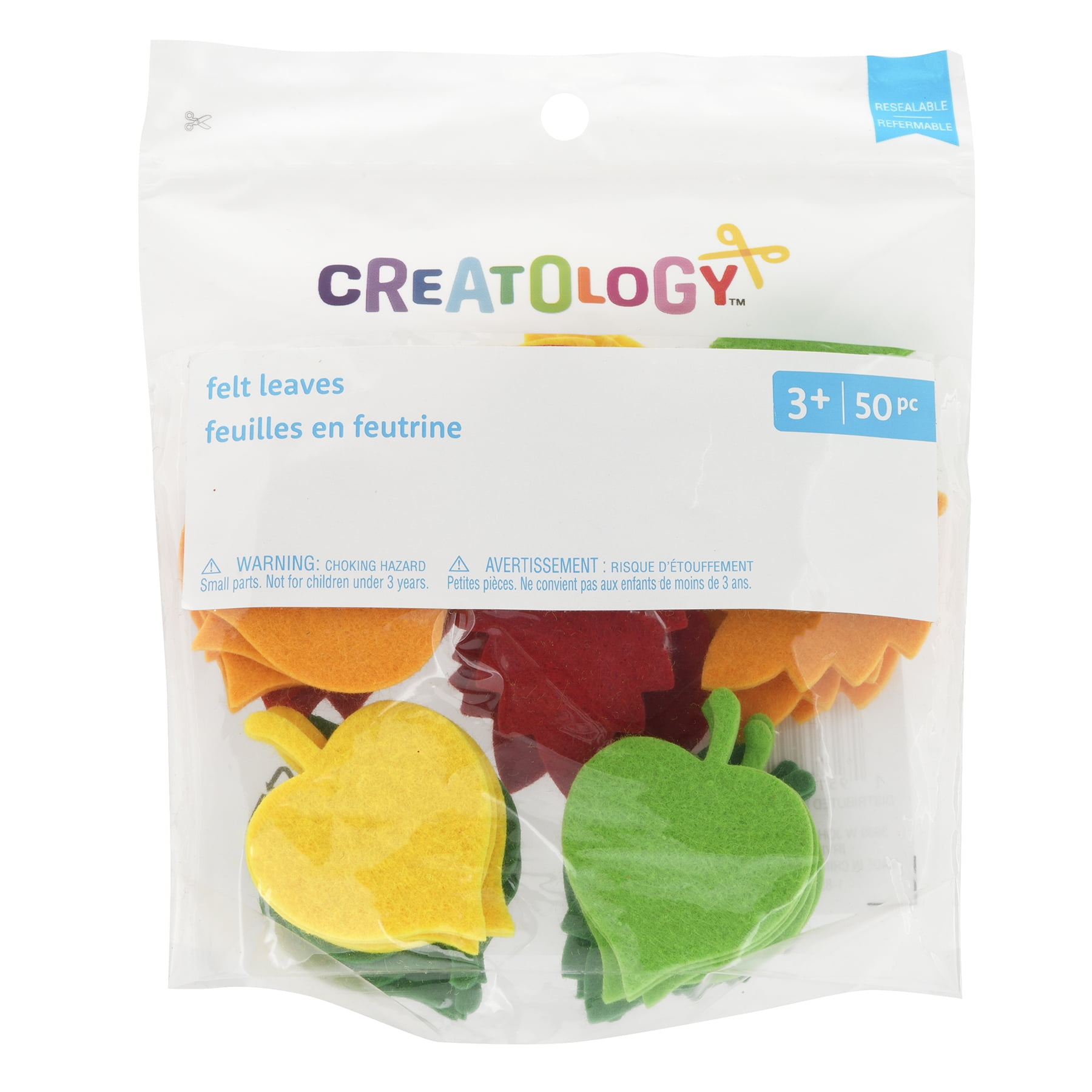 Felt Leaves Scrap Pack by Creatology – Assorted Pre-Cut Felt Leaf Shapes in Various Colors for Kids’ Crafts & DIY Projects - 12 Pack